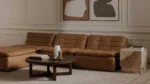 Lino Lounge Modular Sectional Tan Leather - Image 2