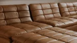 Lino Lounge Modular Sectional Tan Leather - Image 4