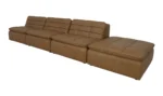 Lino Lounge Modular Sectional Tan Leather - Image 8