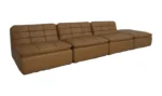 Lino Lounge Modular Sectional Tan Leather - Image 5