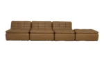 Lino Lounge Modular Sectional Tan Leather